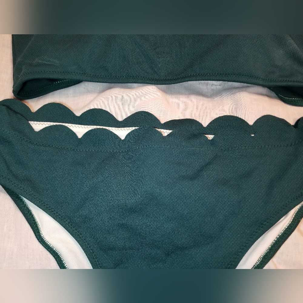 Nwt scallop edge bikini tie back adjustable size 8 - Picture 3 of 13